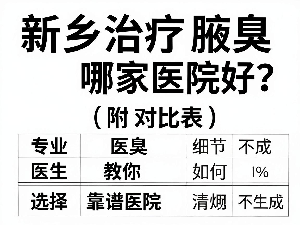 新乡治疗腋臭哪家医院好？专业医生教你如何选择靠谱医院（附对比表）