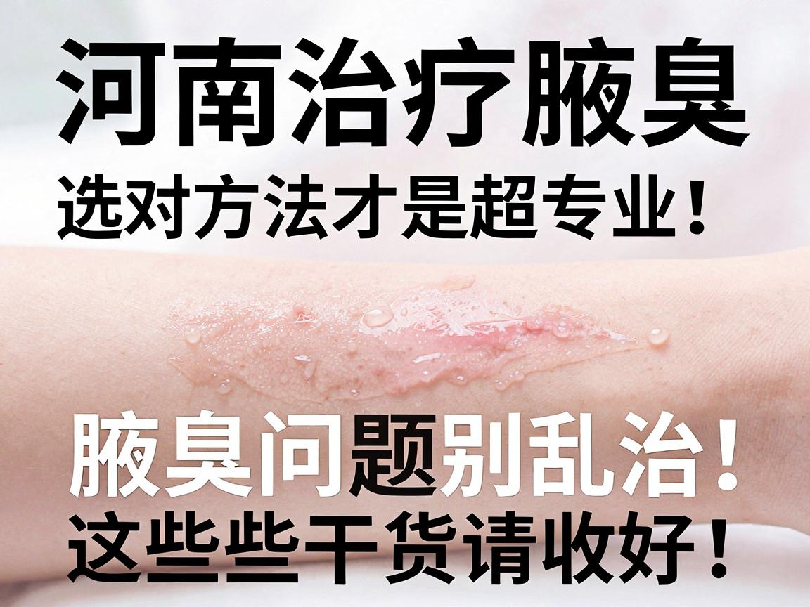 河南治疗腋臭，选对方法才是超专业！腋臭问题别乱治，这些干货请收好
