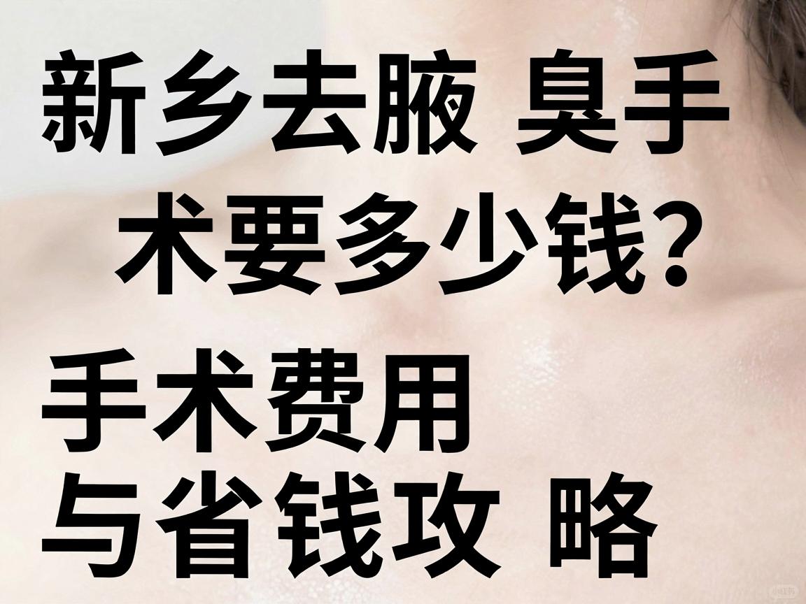 新乡去腋臭手术要多少钱？手术费用明细与省钱攻略一文说清