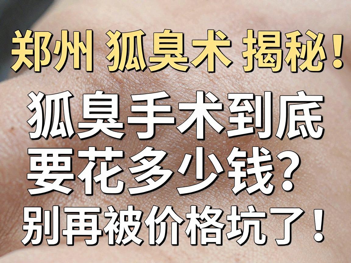 郑州狐臭手术价格揭秘，狐臭手术到底要花多少钱？别再被价格坑了！
