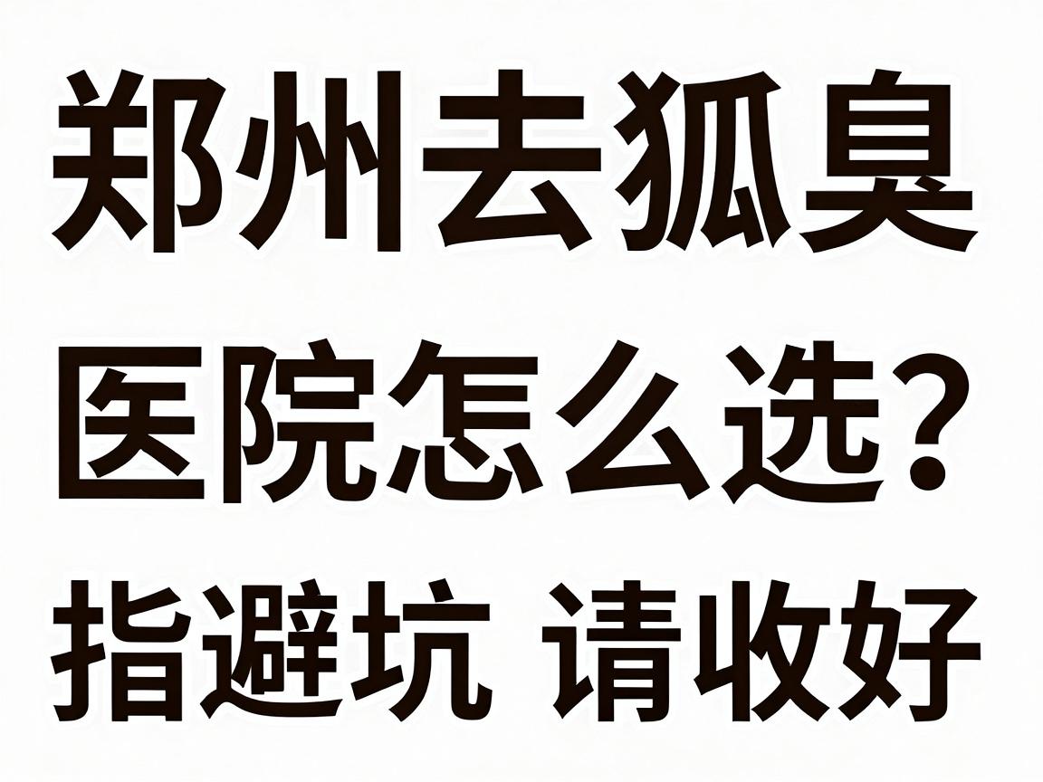 郑州去狐臭，医院怎么选？这份郑州腋臭医院避坑指南请收好