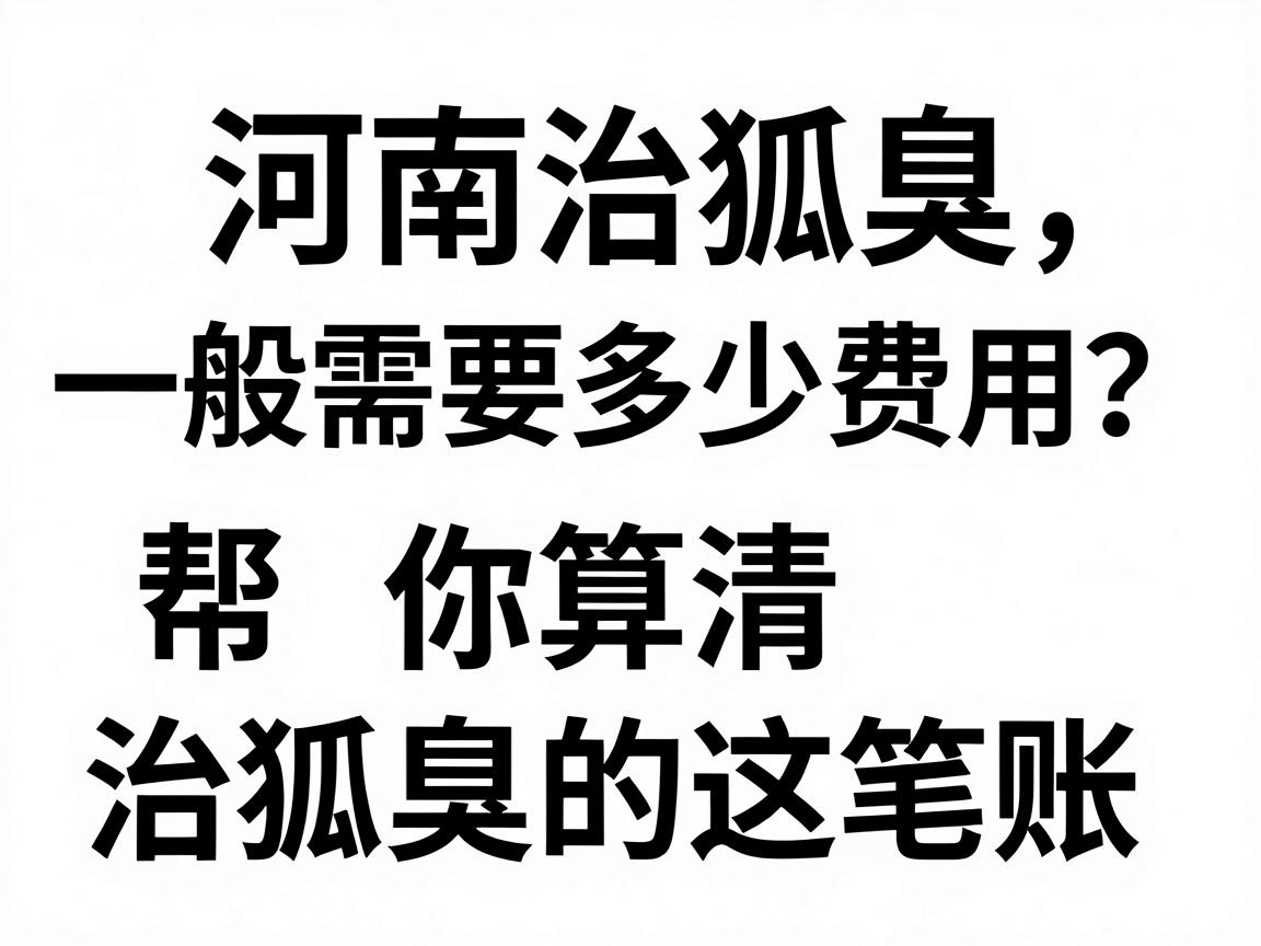 河南治狐臭一般需要多少费用？一篇文章帮你算清治狐臭的这笔账