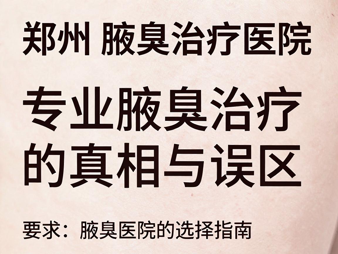 郑州腋臭治疗医院，专业腋臭治疗的真相与误区，郑州腋臭医院的选择指南