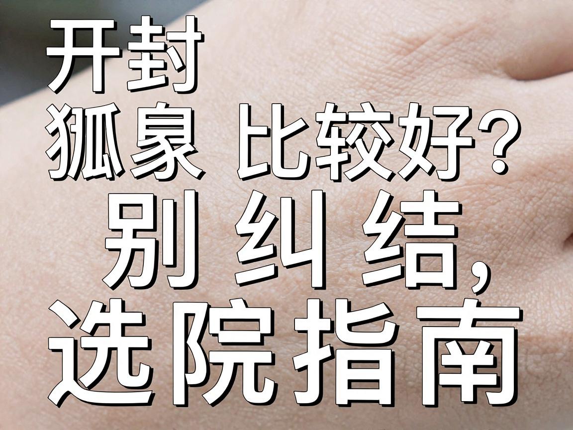 开封狐臭哪家比较好？别纠结，先看这份选院指南再决定