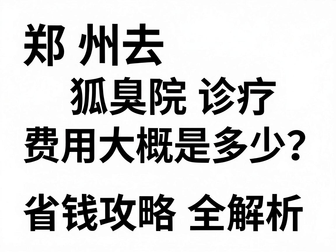 郑州去狐臭医院诊疗费用大概是多少？费用明细与省钱攻略全解析
