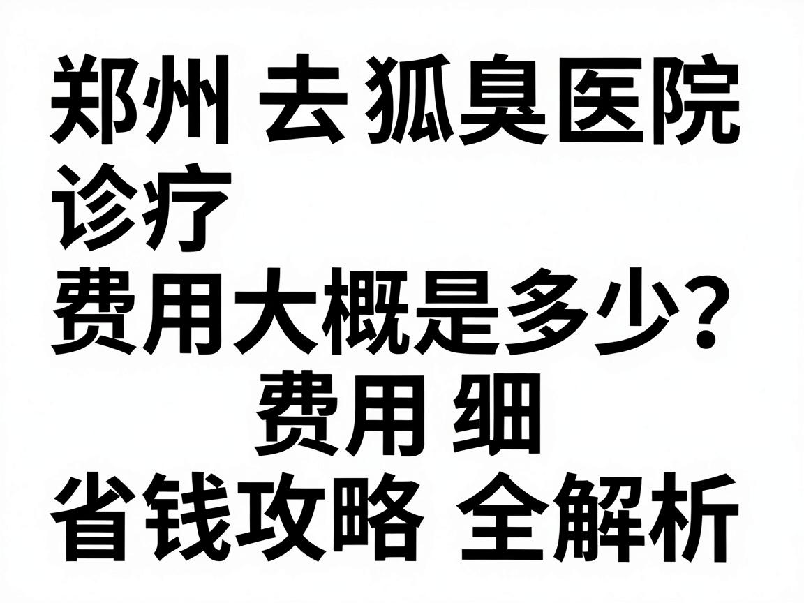 郑州去狐臭医院诊疗费用大概是多少？费用明细与省钱攻略全解析
