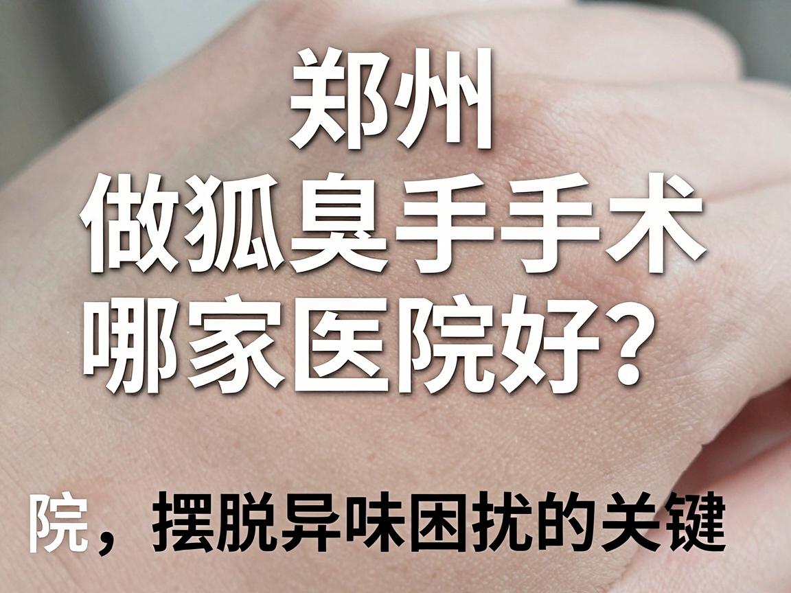 郑州做狐臭手术哪家医院好？选对医院，摆脱异味困扰的关键一步