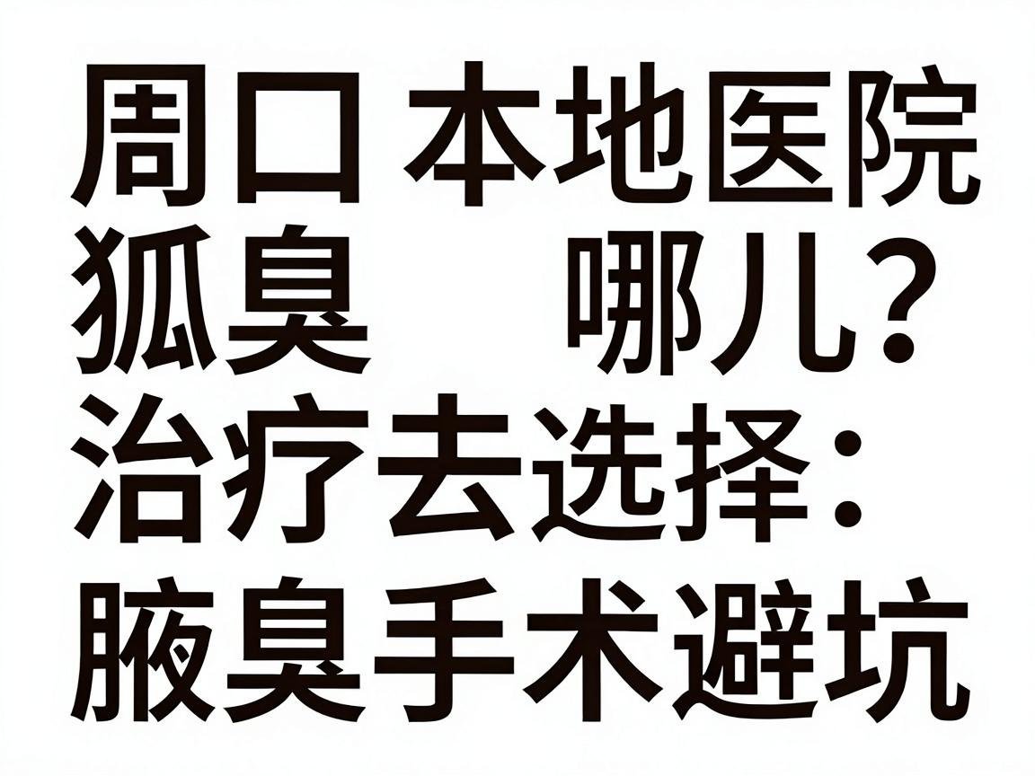周口狐臭治疗去哪儿？周口本地医院选择与腋臭手术避坑指南
