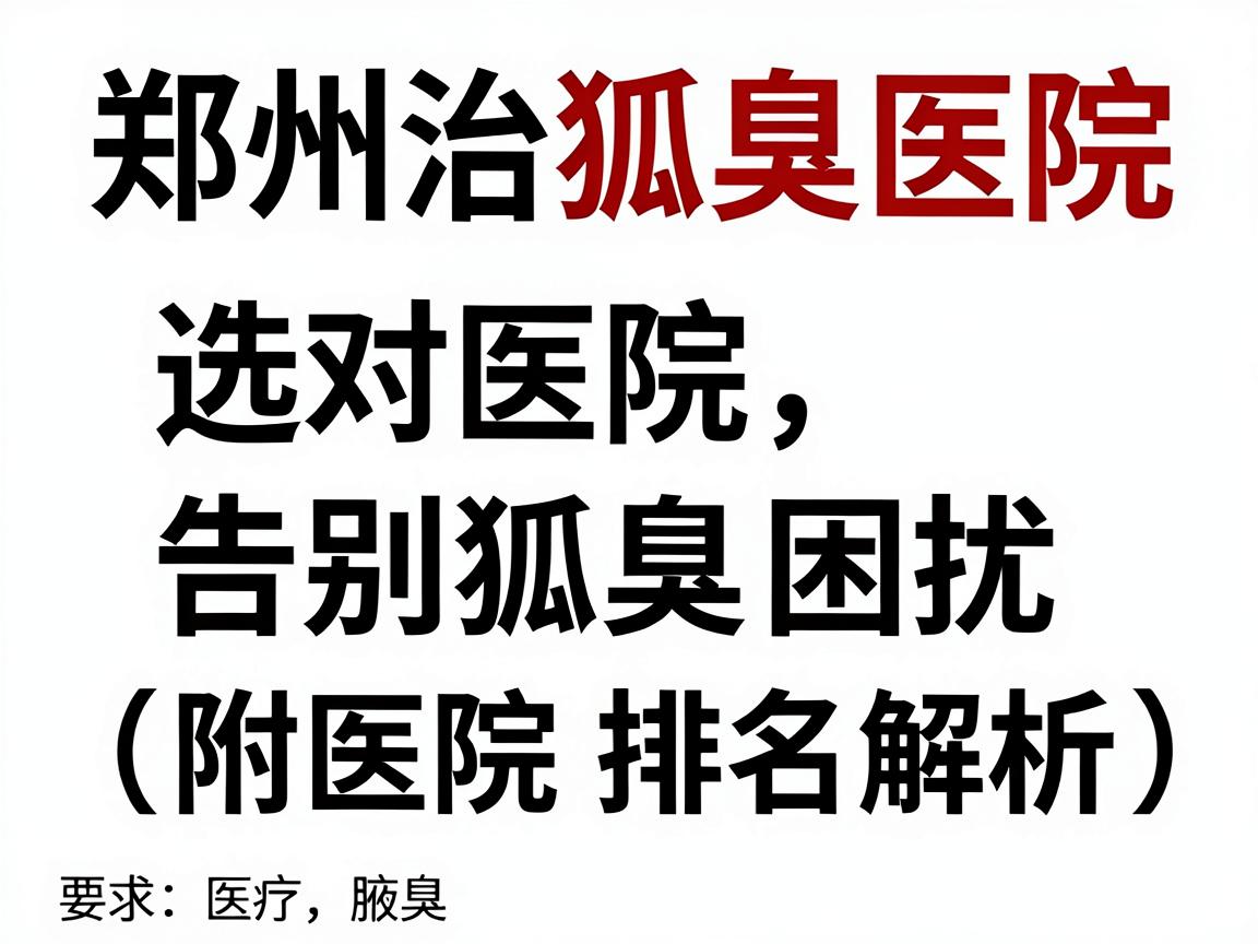 郑州治狐臭医院排名大盘点，选对医院，告别狐臭困扰（附医院排名解析）