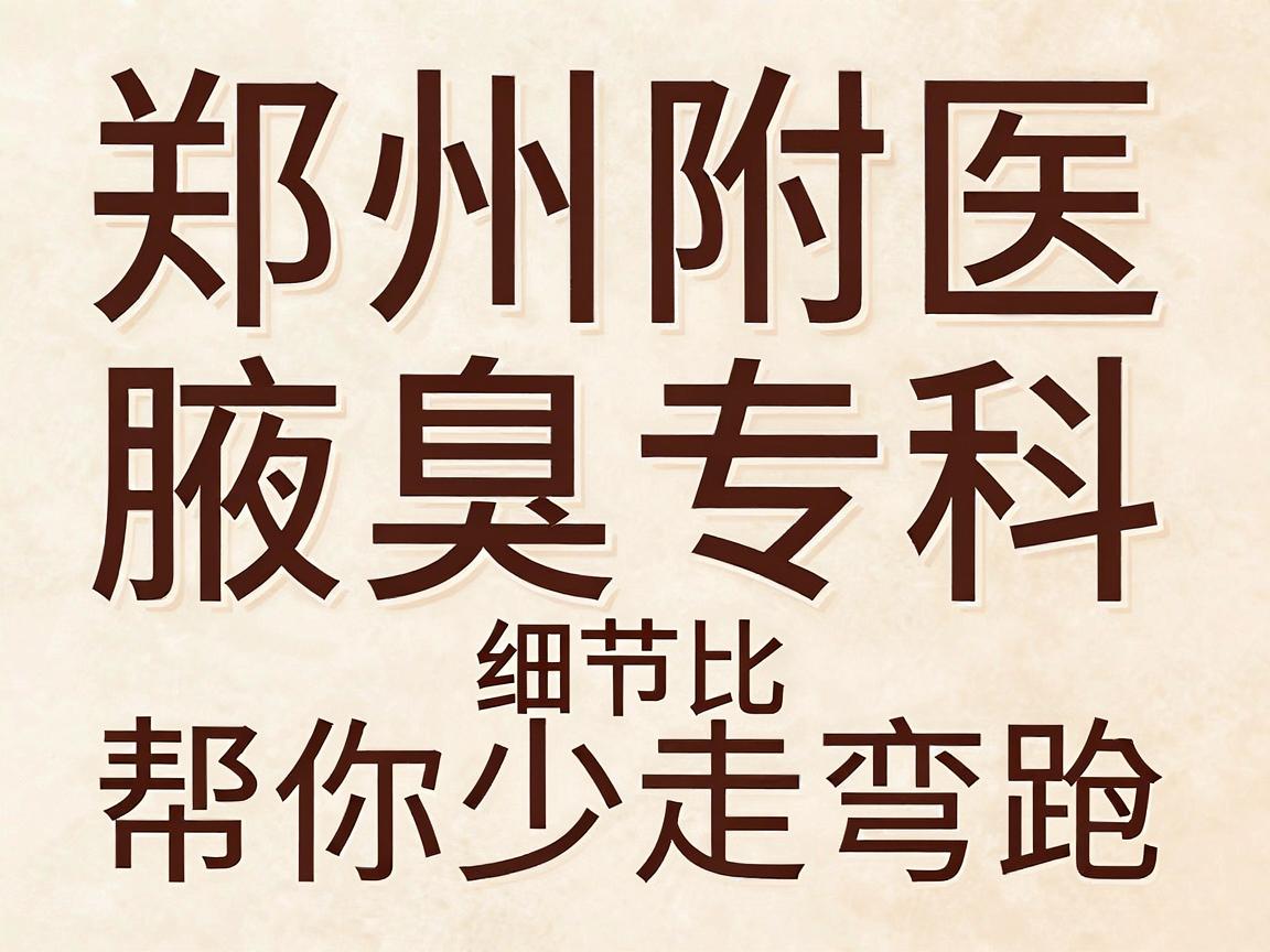 狐臭手术选郑州哪家医院？郑州附医腋臭专科的细节对比，帮你少走弯路