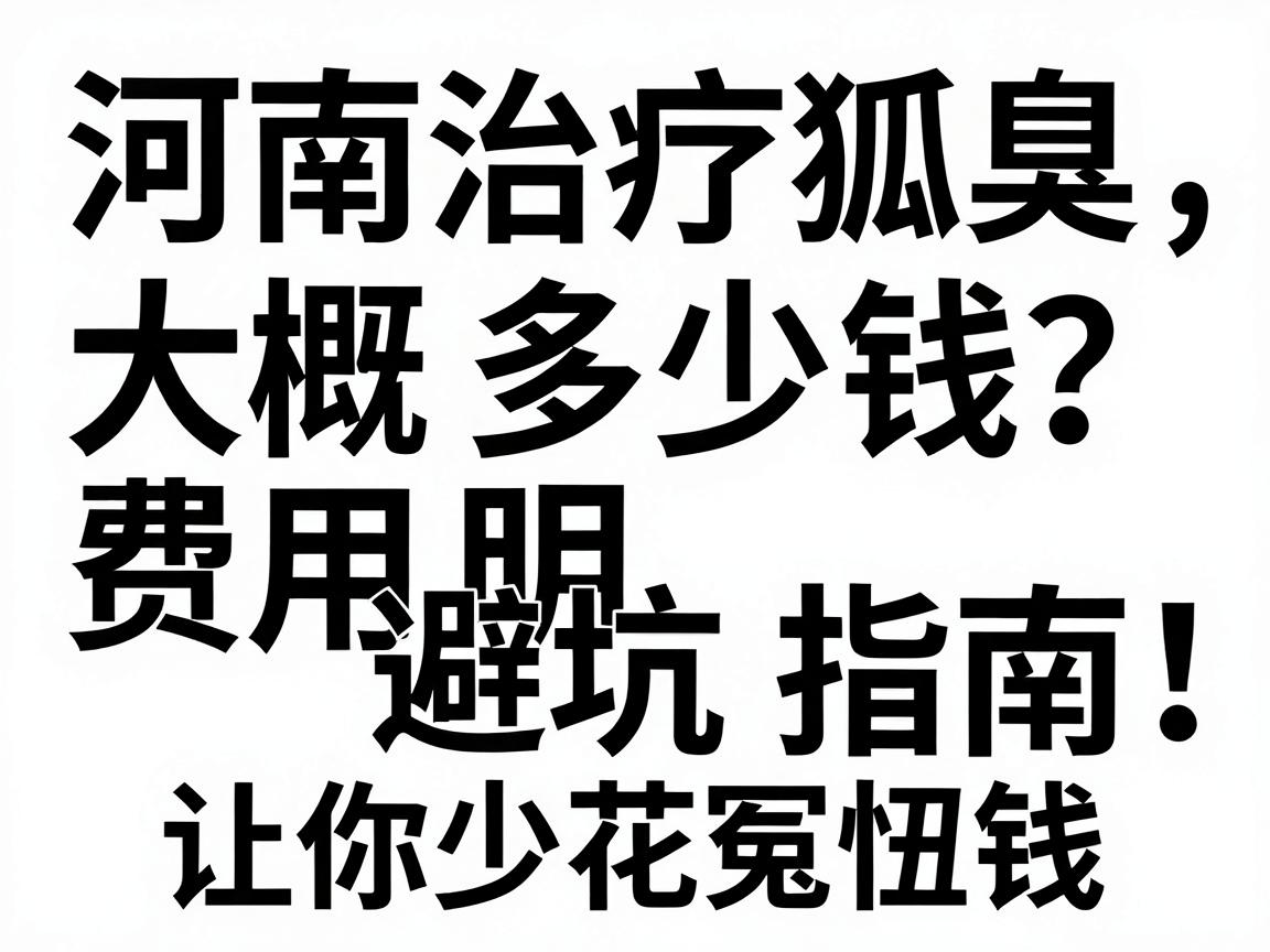 河南治疗狐臭大概多少钱？费用明细与避坑指南，让你少花冤枉钱