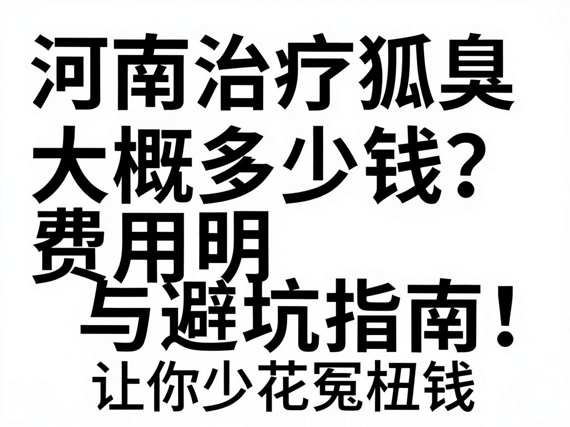 河南治疗狐臭大概多少钱？费用明细与避坑指南，让你少花冤枉钱