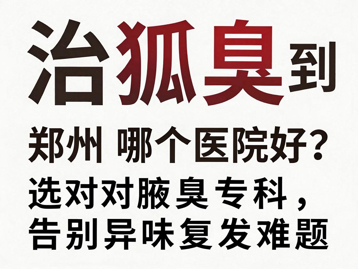 治狐臭到郑州哪个医院好？选对腋臭专科，告别异味复发难题