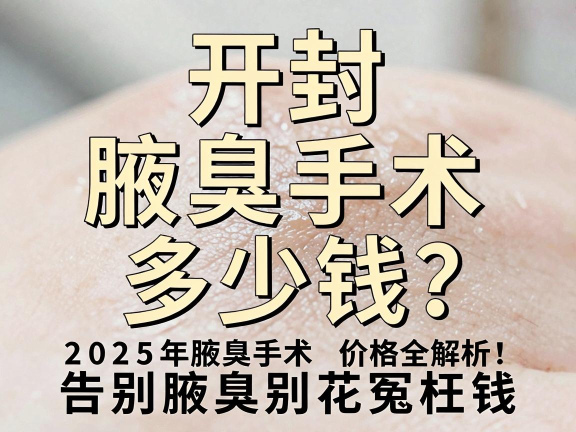 开封腋臭手术多少钱？2025年腋臭手术价格全解析，告别腋臭别花冤枉钱