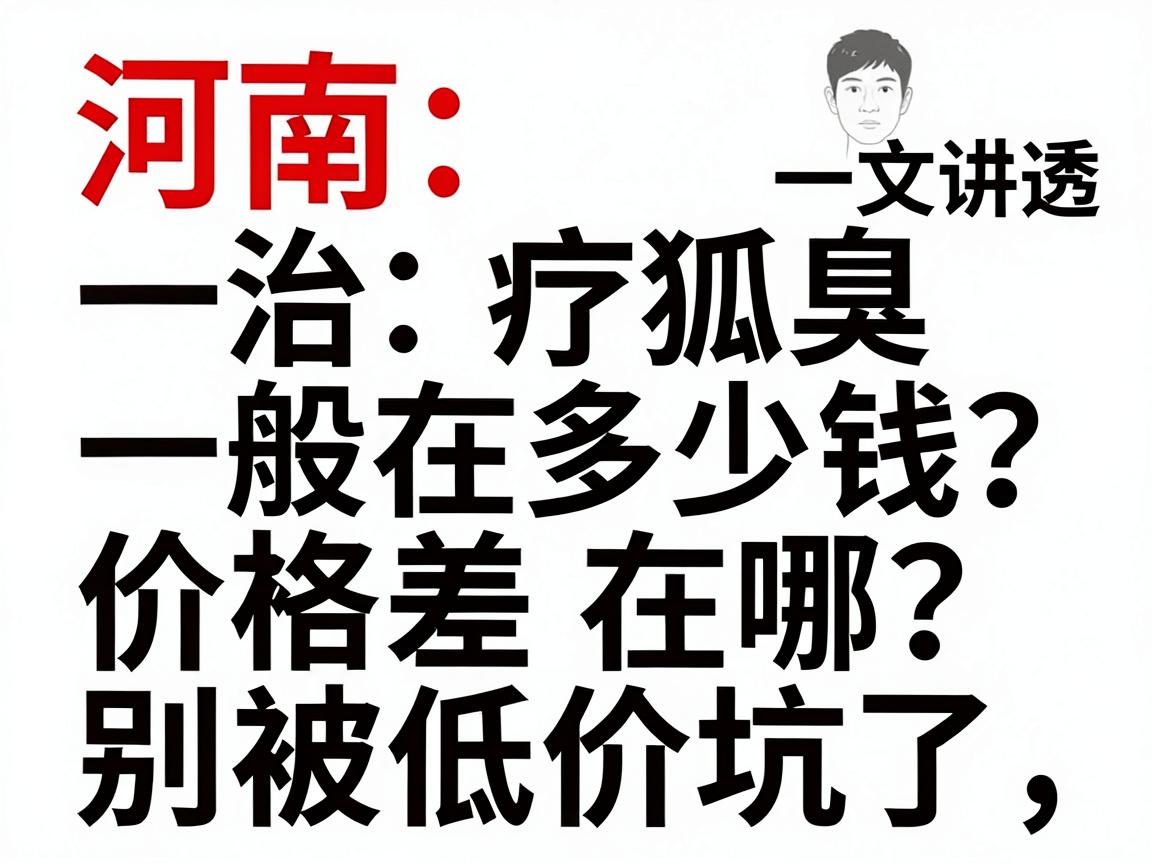 河南治疗狐臭一般在多少钱？价格差在哪？别被低价坑了，一文讲透河南狐臭治疗费用
