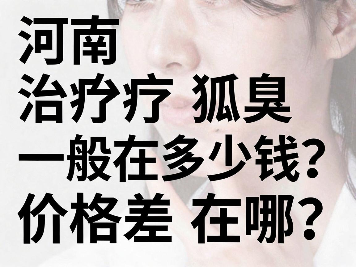 河南治疗狐臭一般在多少钱？价格差在哪？别被低价坑了，一文讲透河南狐臭治疗费用