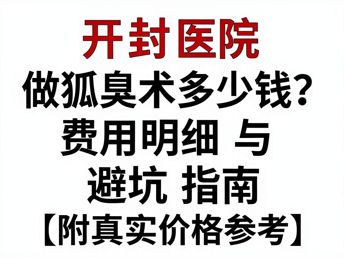 开封医院做狐臭手术多少钱？费用明细与避坑指南（附真实价格参考）