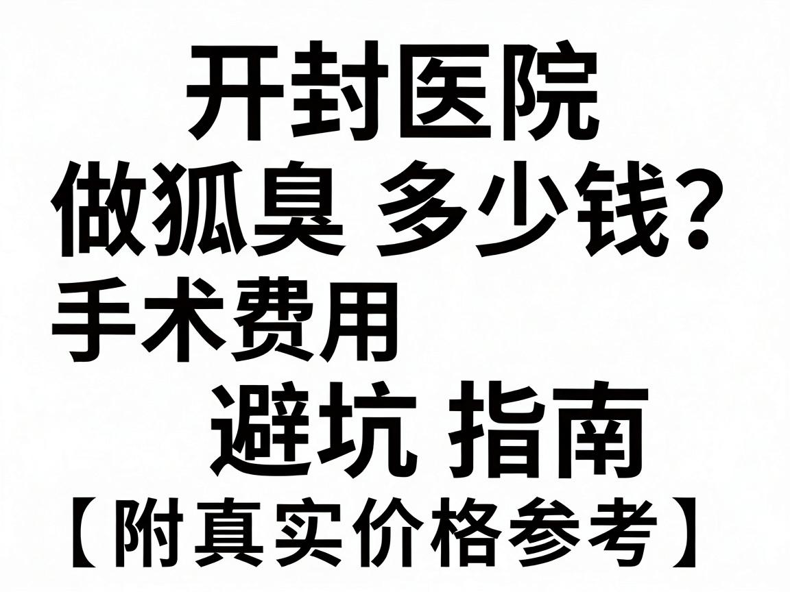开封医院做狐臭手术多少钱？费用明细与避坑指南（附真实价格参考）