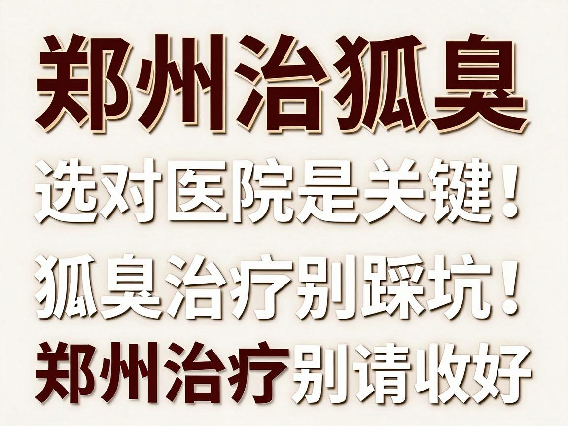郑州治狐臭，选对医院是关键！狐臭治疗别踩坑，这份郑州医院攻略请收好