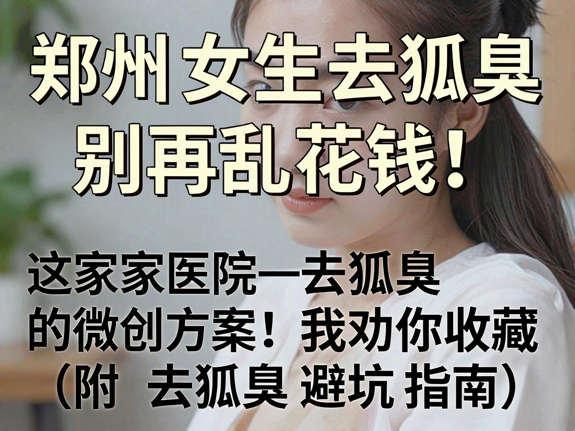 郑州女生去狐臭，别再乱花钱！这家医院去狐臭的微创方案，我劝你收藏（附去狐臭避坑指南）
