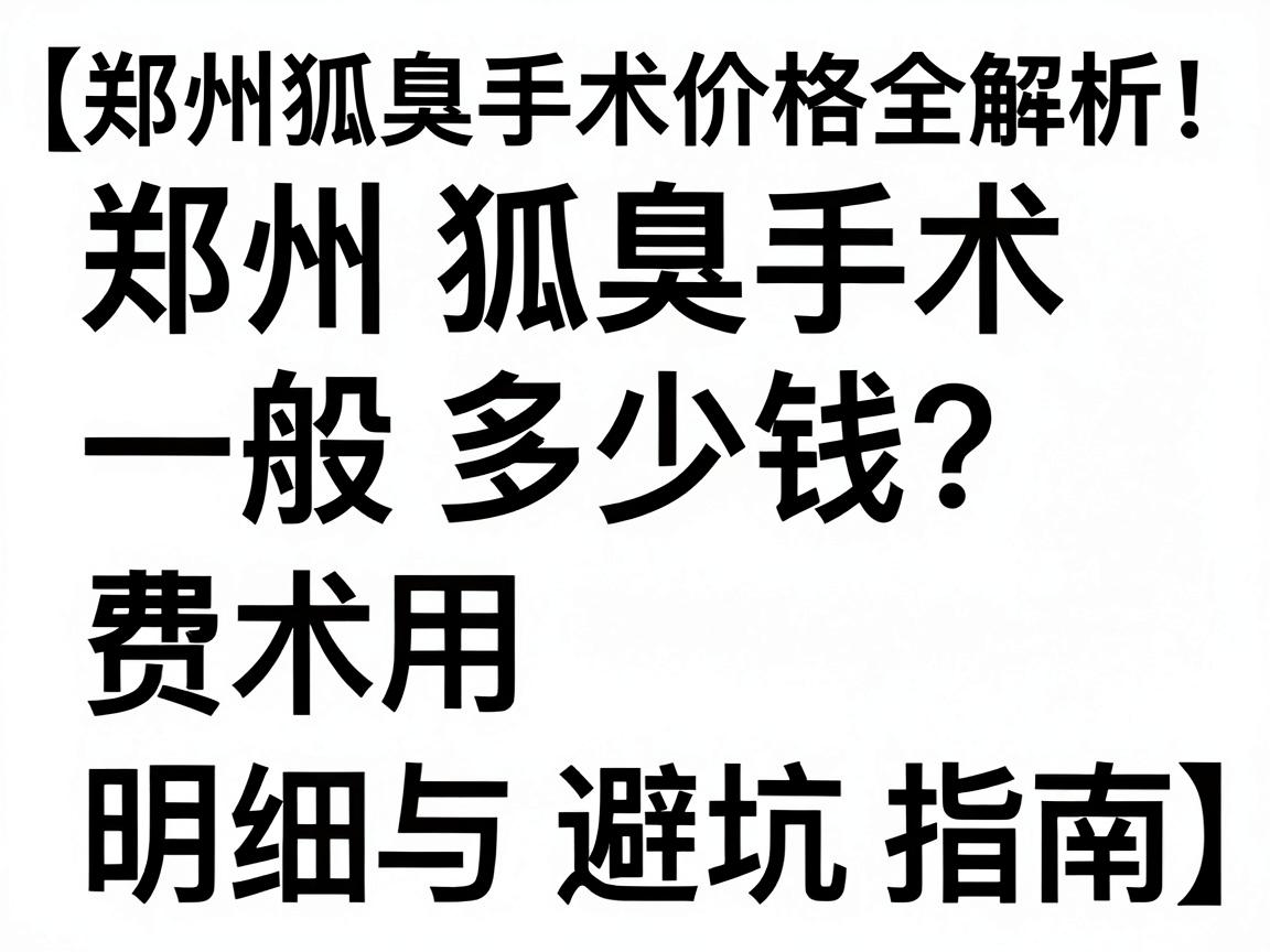 郑州去狐臭手术一般多少钱？手术费用明细与避坑指南（郑州狐臭手术价格全解析）