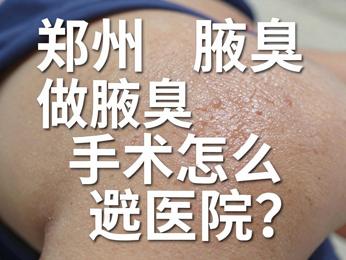 郑州做腋臭手术怎么选医院？郑州腋臭手术医院避坑指南