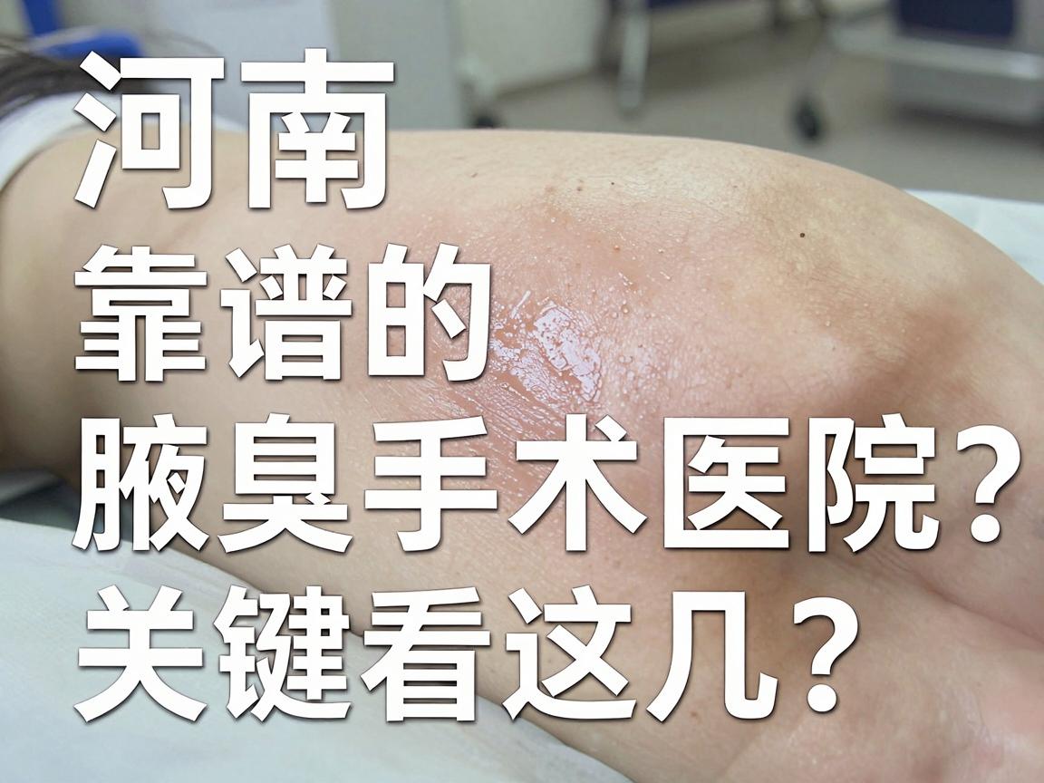 河南腋臭手术医院怎么选？靠谱的河南腋臭手术医院，关键看这几点