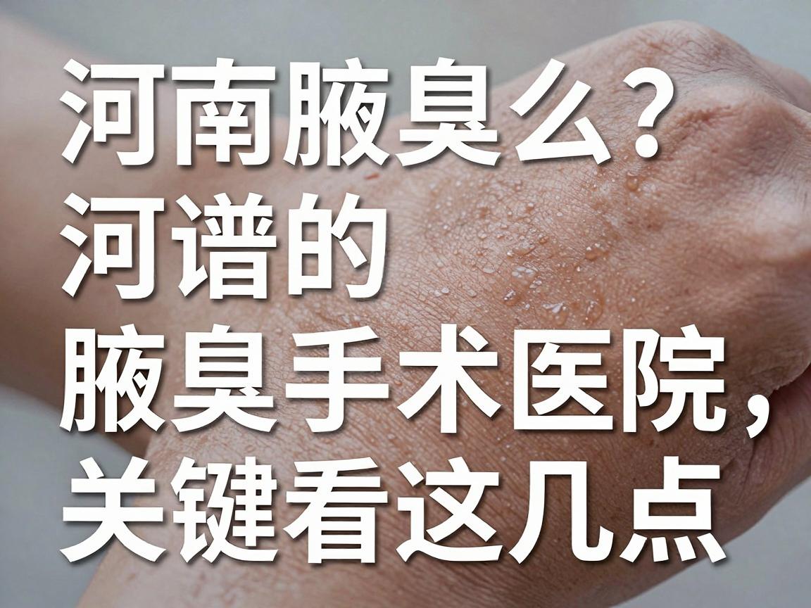 河南腋臭手术医院怎么选？靠谱的河南腋臭手术医院，关键看这几点
