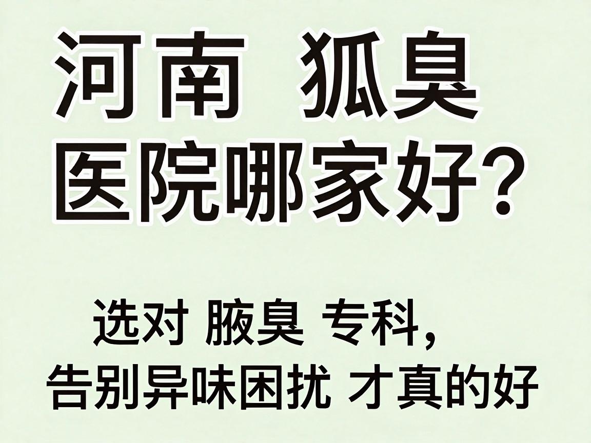 河南狐臭医院哪家好？选对腋臭专科，告别异味困扰才真的好