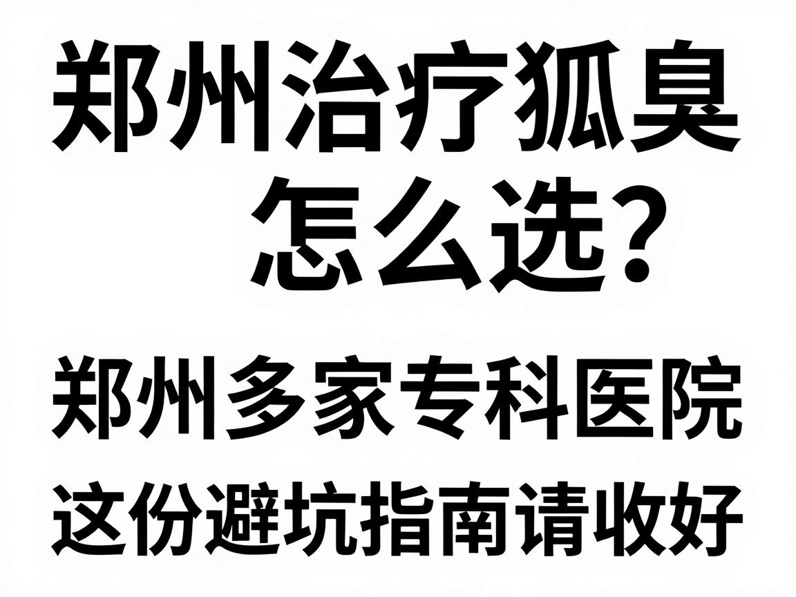 郑州治疗狐臭医院怎么选？对比郑州多家专科医院，这份避坑指南请收好
