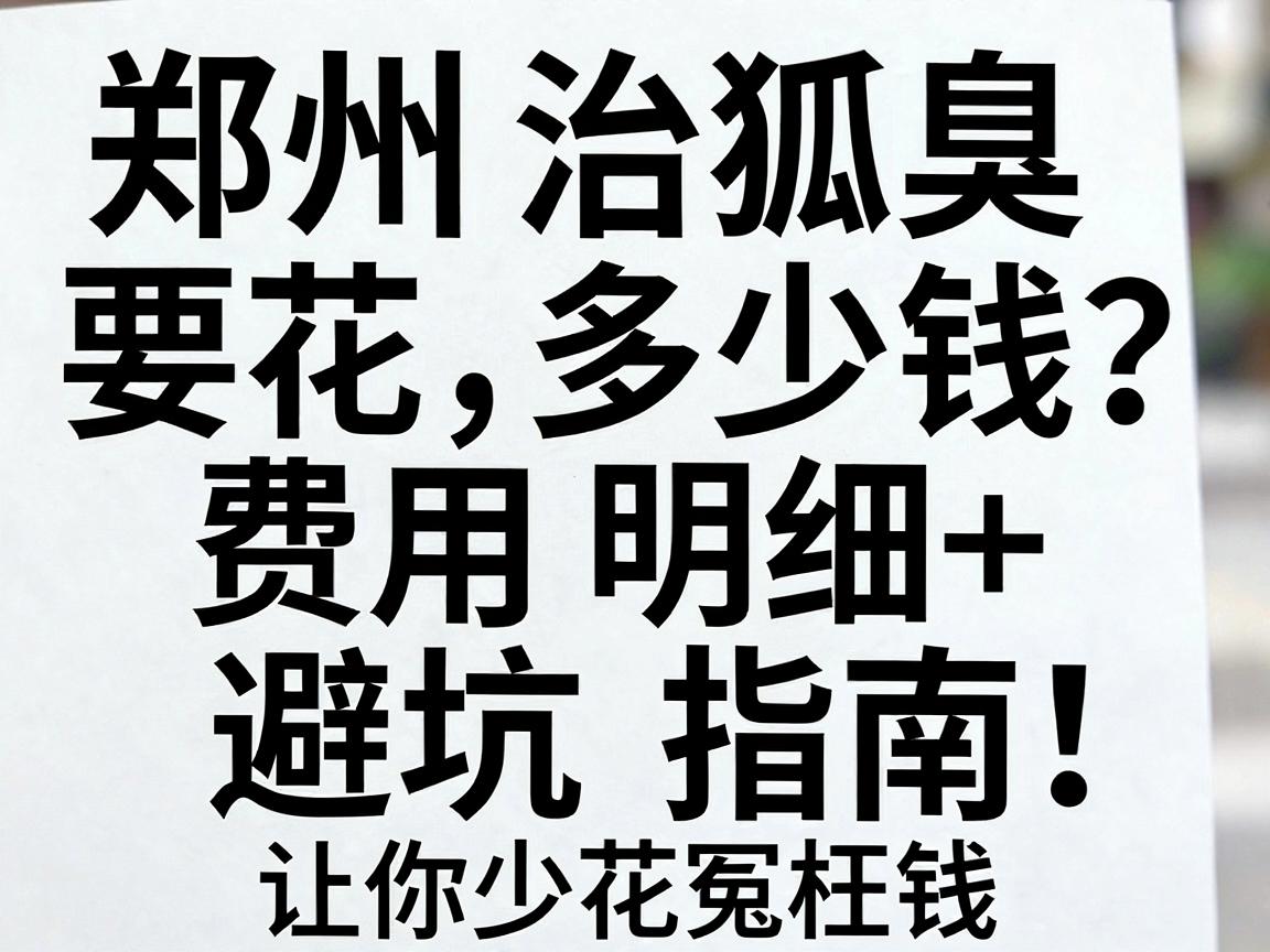 郑州治狐臭要花多少钱？费用明细+避坑指南，让你少花冤枉钱