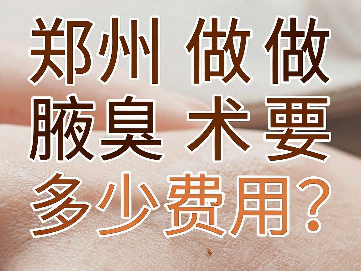 郑州做腋臭手术要多少费用？别再被低价忽悠了，这篇郑州腋臭手术费用明细请收好