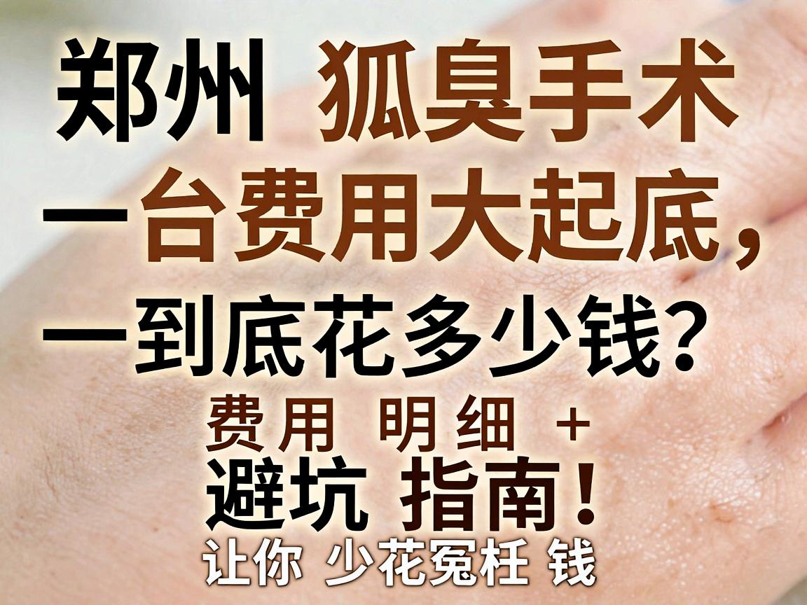 郑州狐臭手术费用大起底，一台手术到底花多少钱？费用明细+避坑指南，让你少花冤枉钱