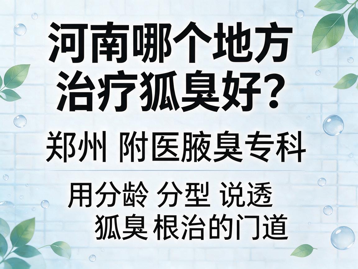 河南哪个地方治疗狐臭好？郑州附医腋臭专科，用分龄分型说透狐臭根治的门道