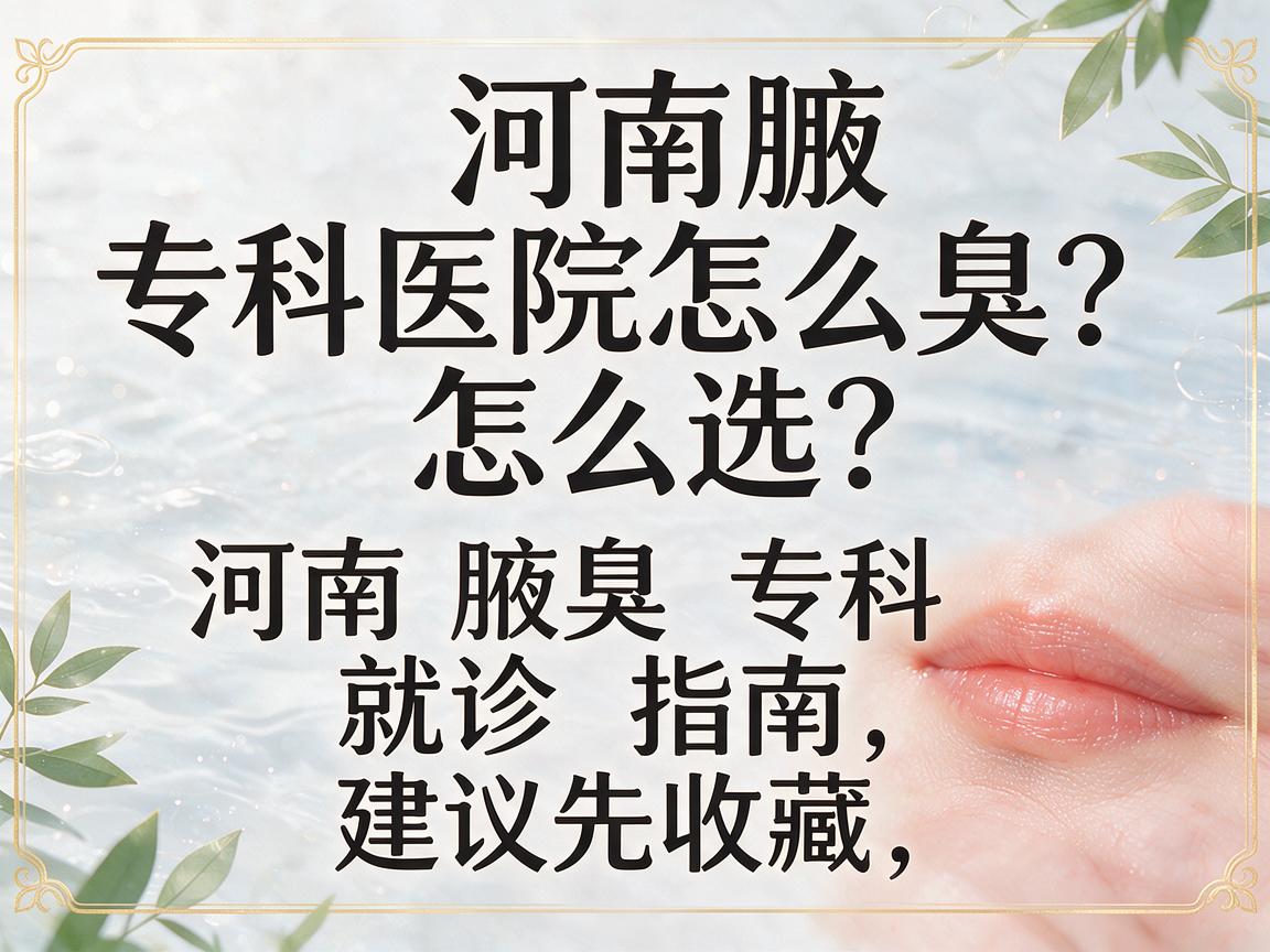 河南腋臭专科医院怎么选？这份河南腋臭专科就诊指南，建议先收藏