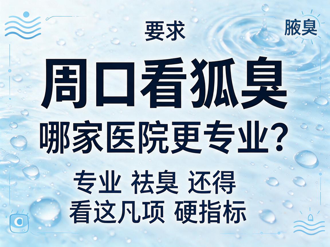 周口看狐臭，哪家医院更专业？专业祛臭还得看这几项硬指标