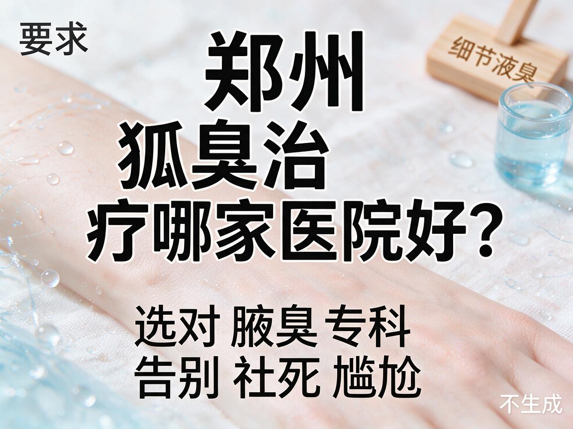 郑州狐臭治疗哪家医院好？选对腋臭专科，告别社死尴尬