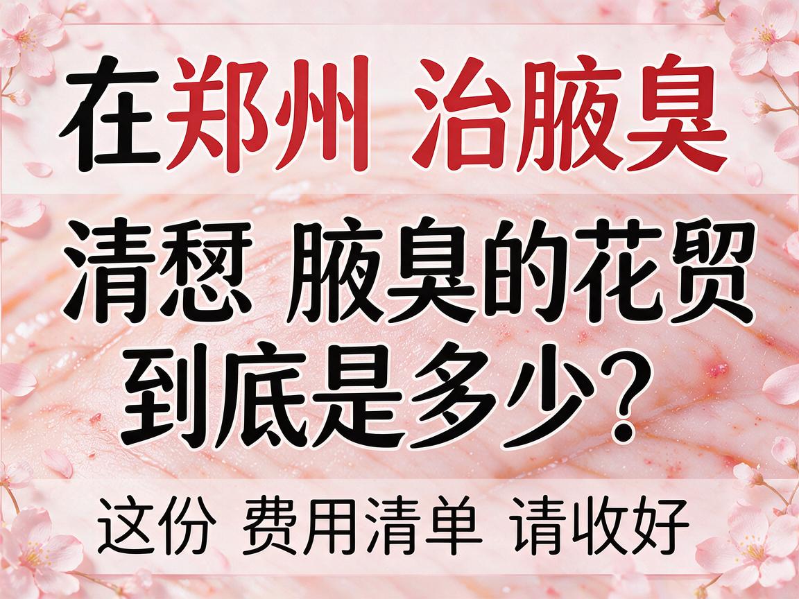 在郑州治腋臭，清楚腋臭的花费到底是多少？这份费用清单请收好