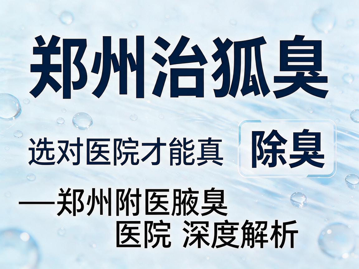 郑州治狐臭，选对医院才能真除臭—郑州附医腋臭医院深度解析