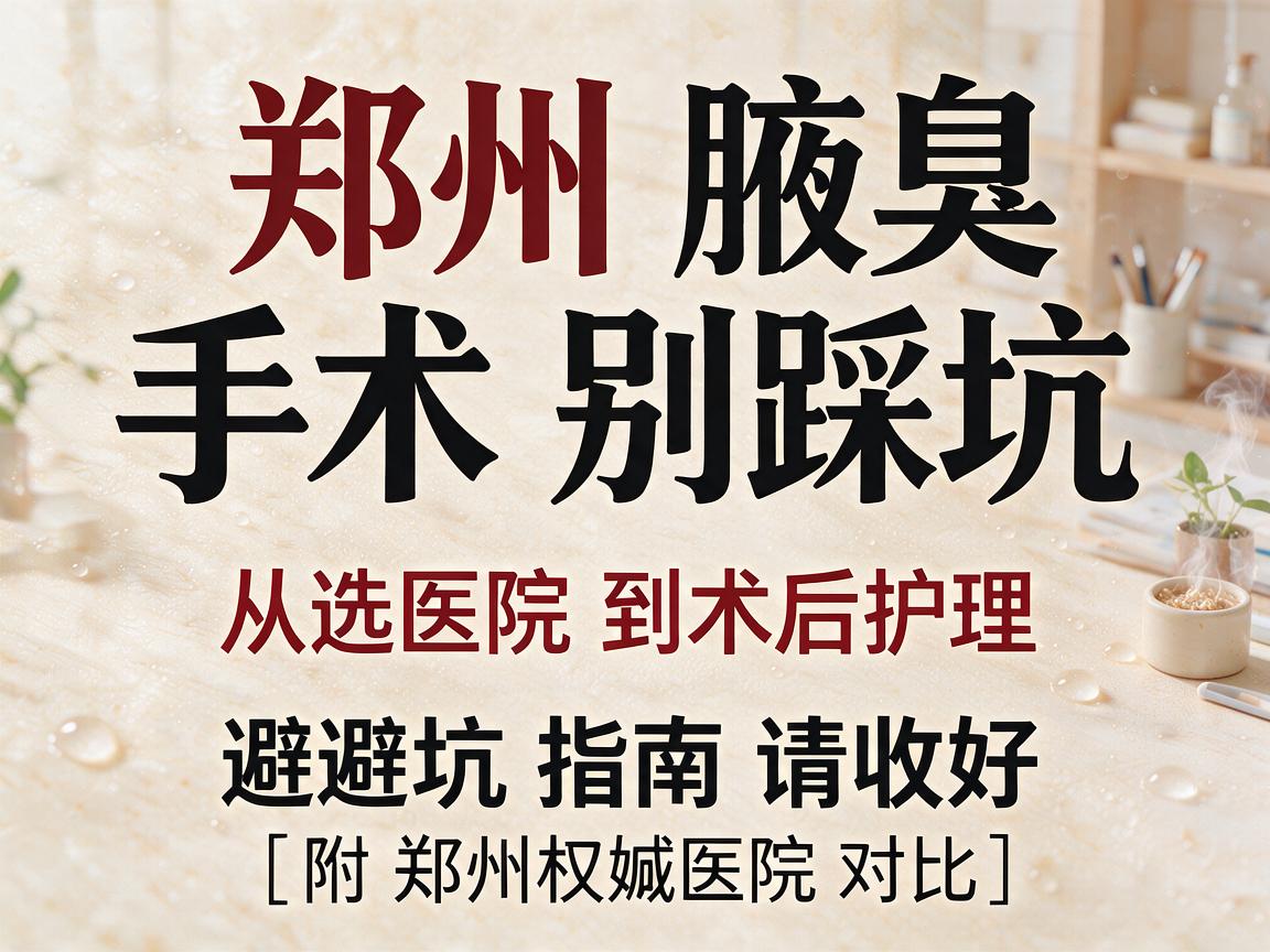 郑州腋臭手术别踩坑，从选医院到术后护理，这份避坑指南请收好（附郑州权威医院对比）