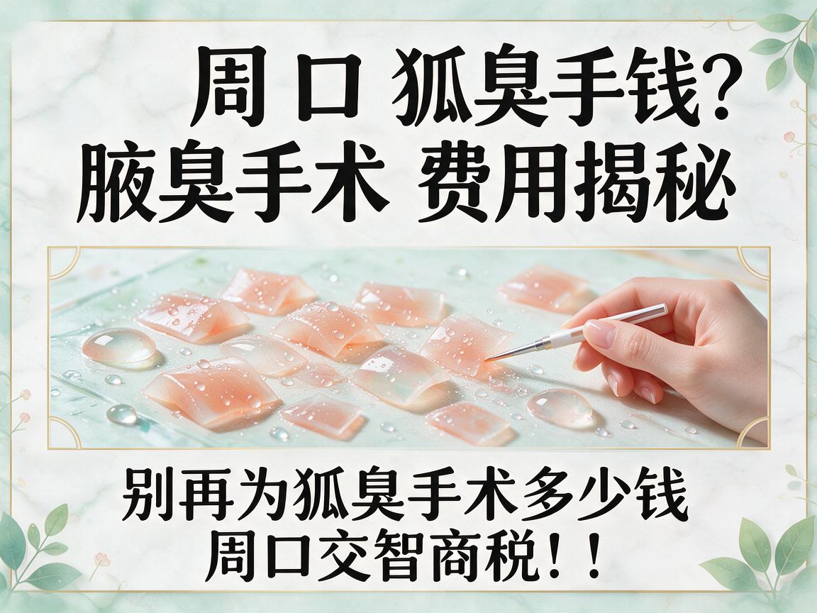 周口狐臭手术多少钱？腋臭手术费用揭秘，别再为狐臭手术多少钱周口交智商税！