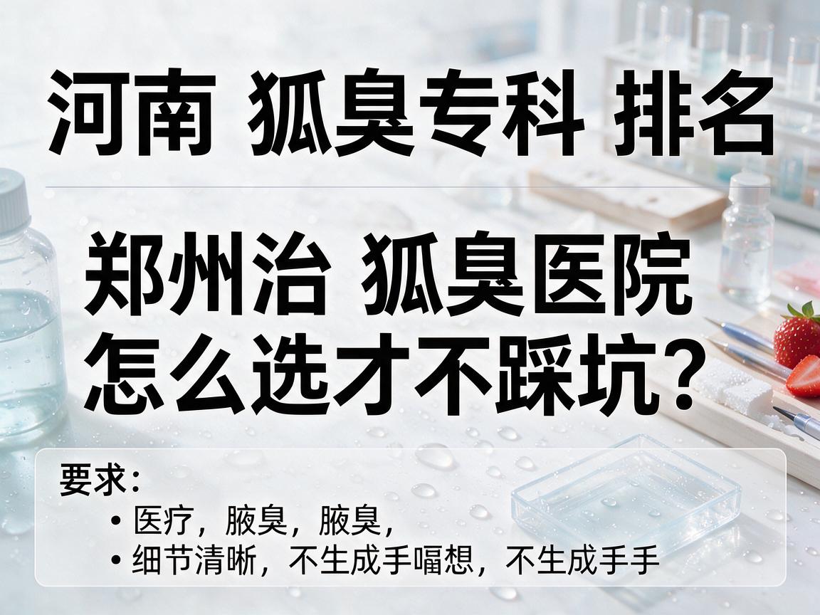 河南狐臭专科排名，郑州治狐臭医院怎么选才不踩坑？