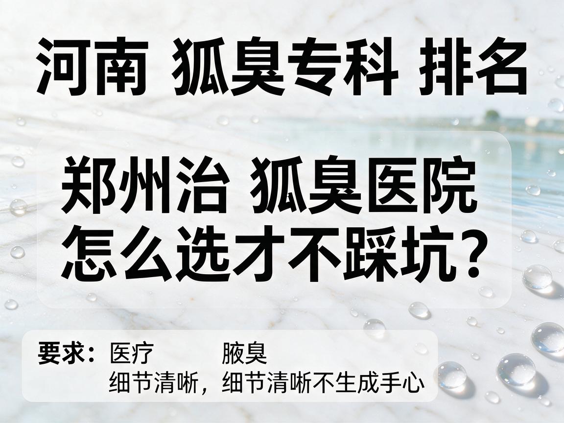河南狐臭专科排名，郑州治狐臭医院怎么选才不踩坑？