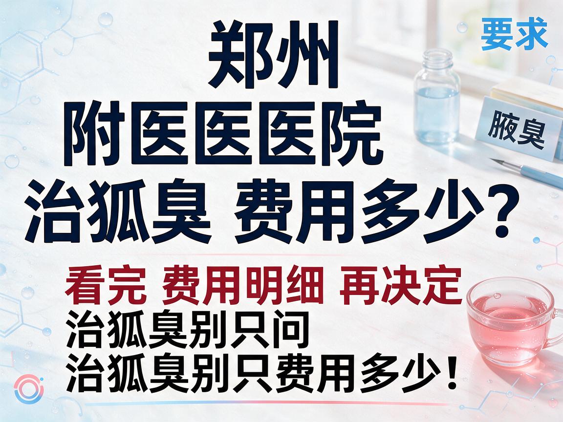 郑州附医医院治狐臭费用多少？看完费用明细再决定，治狐臭别只问治狐臭费用多少！