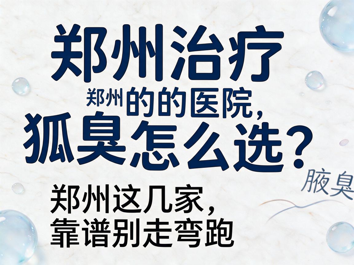 郑州治疗狐臭的医院怎么选？郑州这几家医院靠谱，别走弯路