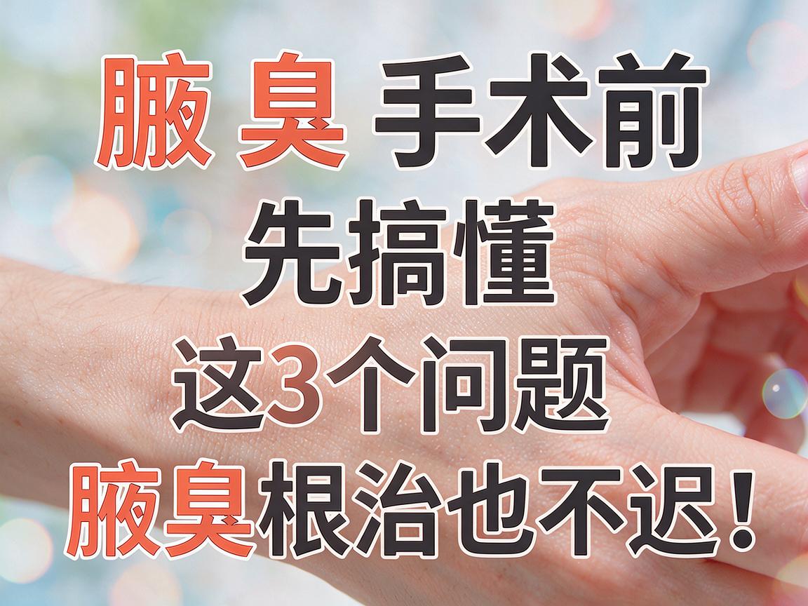 腋臭手术前，先搞懂这3个问题，再谈腋臭根治也不迟！