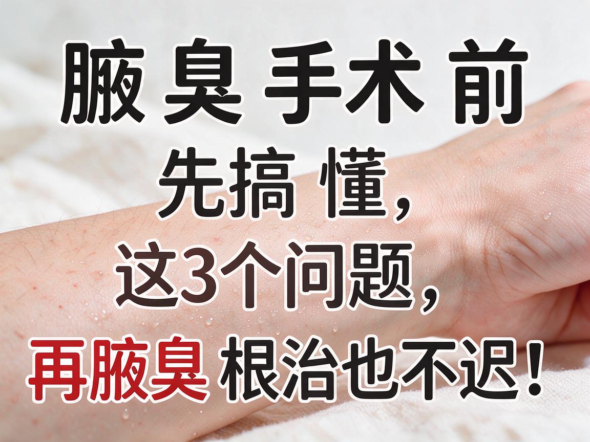 腋臭手术前，先搞懂这3个问题，再谈腋臭根治也不迟！