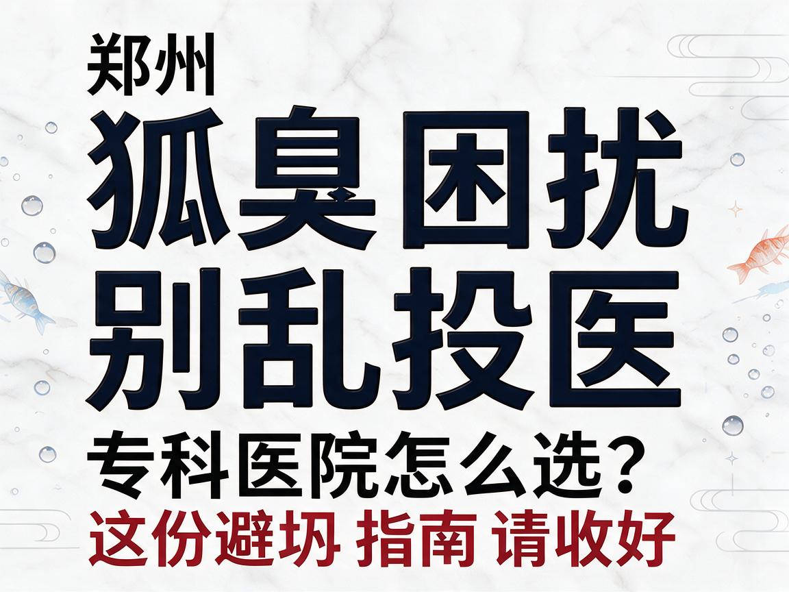 狐臭困扰别乱投医，郑州狐臭专科医院怎么选？这份避坑指南请收好