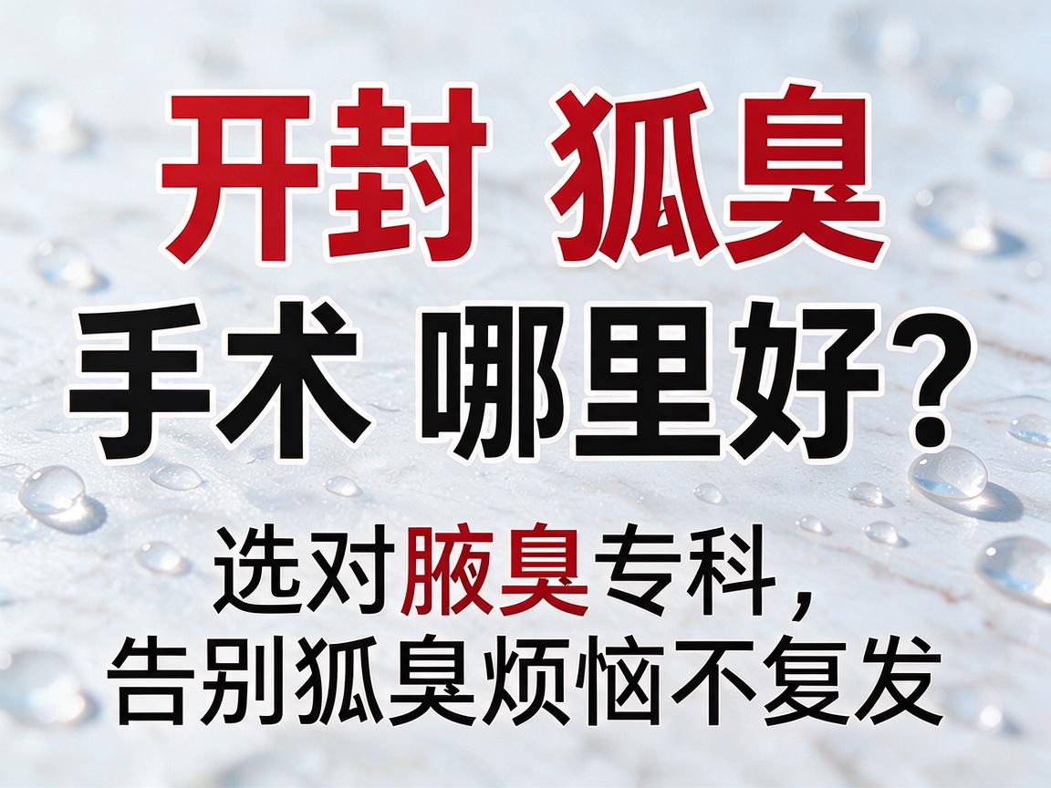 开封狐臭手术哪里好？选对腋臭专科，告别狐臭烦恼不复发