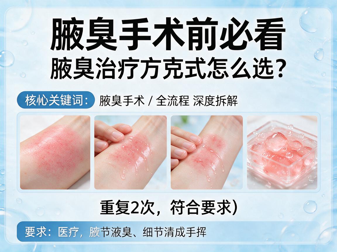 腋臭手术前必看，腋臭治疗方式怎么选？腋臭手术全流程深度拆解
核心关键词，腋臭手术/腋臭治疗，重复2次，符合要求）